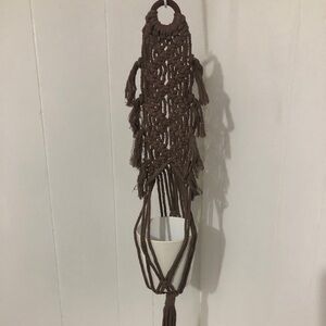 Light Brown Macrame Plant Hanger with Pot NEW.Single Mom BreastCancer Fundraiser